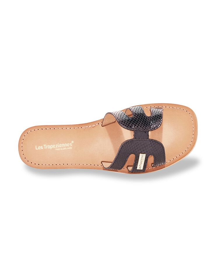 Mules plates en cuir Hadamia, pieds larges (noir)