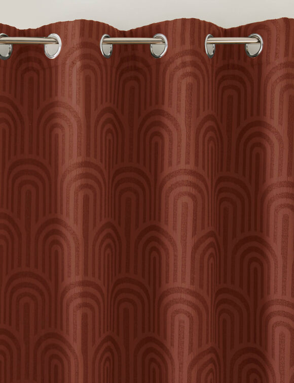 Rideau isolant jacquard motif arches (terracotta)