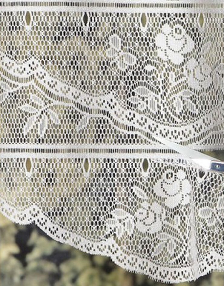 Brise-bise modulable motif roses (blanc) Brise-bise modulable motif roses (blanc)