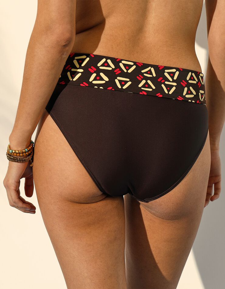 Slip de bain modulable Aduana imprimé, effet ventre plat (chocolat) Slip de bain modulable Aduana imprimé, effet ventre plat (chocolat)