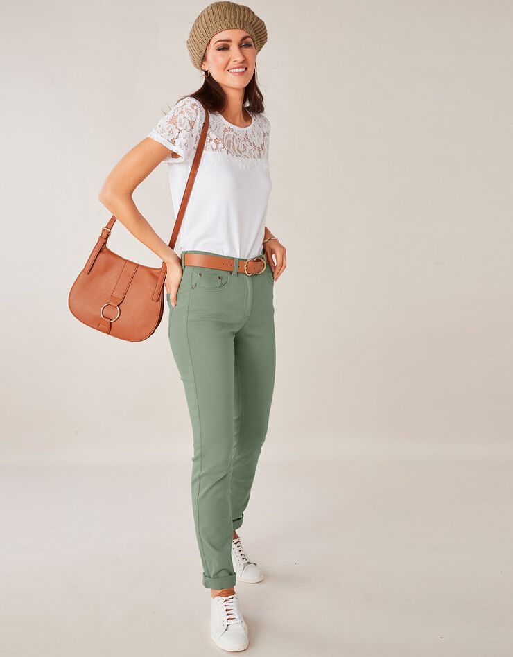 Pantalon droit stretch (vert grisé) Pantalon droit stretch (vert grisé)