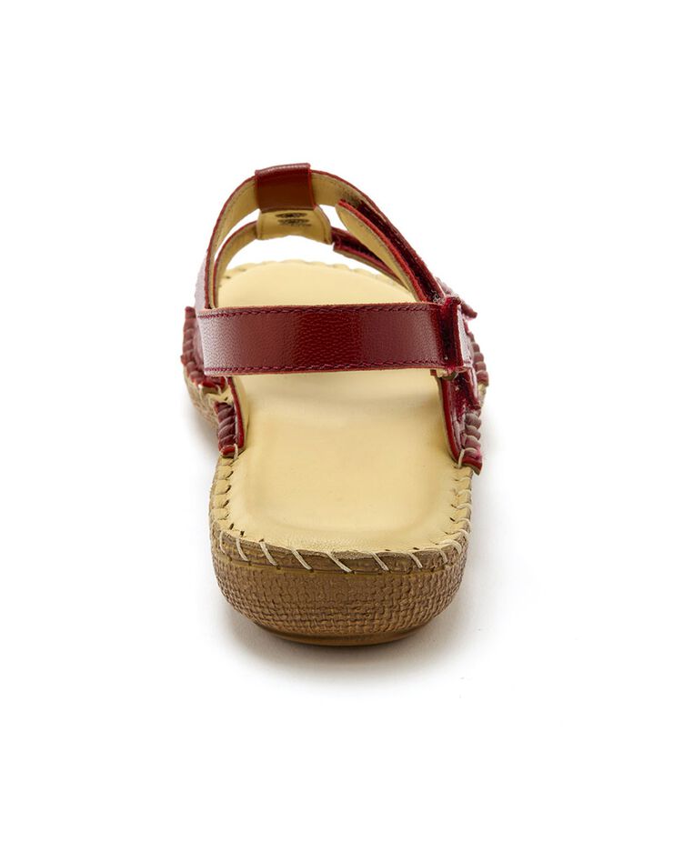 Sandales scratchées en cuir texturé (rouge) Sandales scratchées en cuir texturé (rouge)