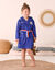 Peignoir de bain enfant personnalisable foot &agrave; capuche, &eacute;ponge coton - 340 g/m&sup2; (bleu dur)