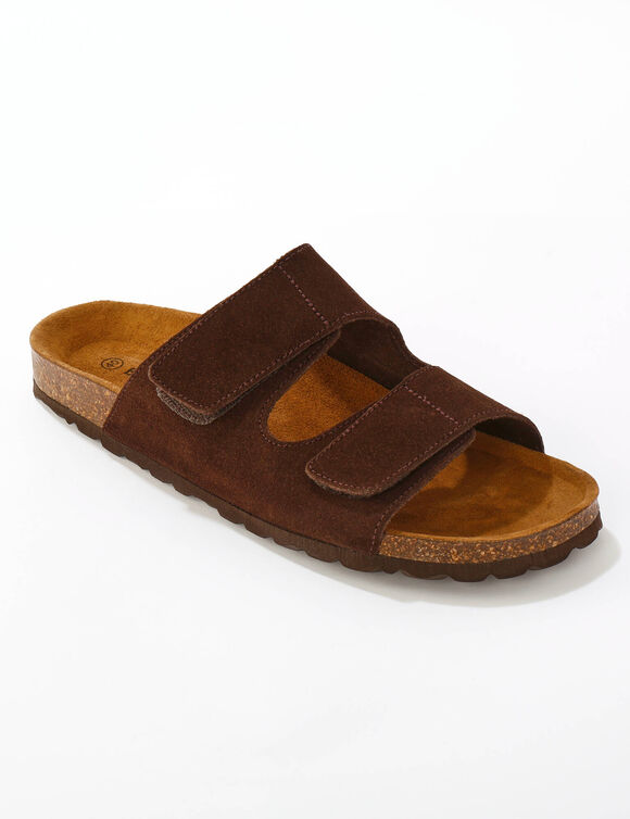 Mules cro&ucirc;te de cuir certifi&eacute; LWG (chocolat)