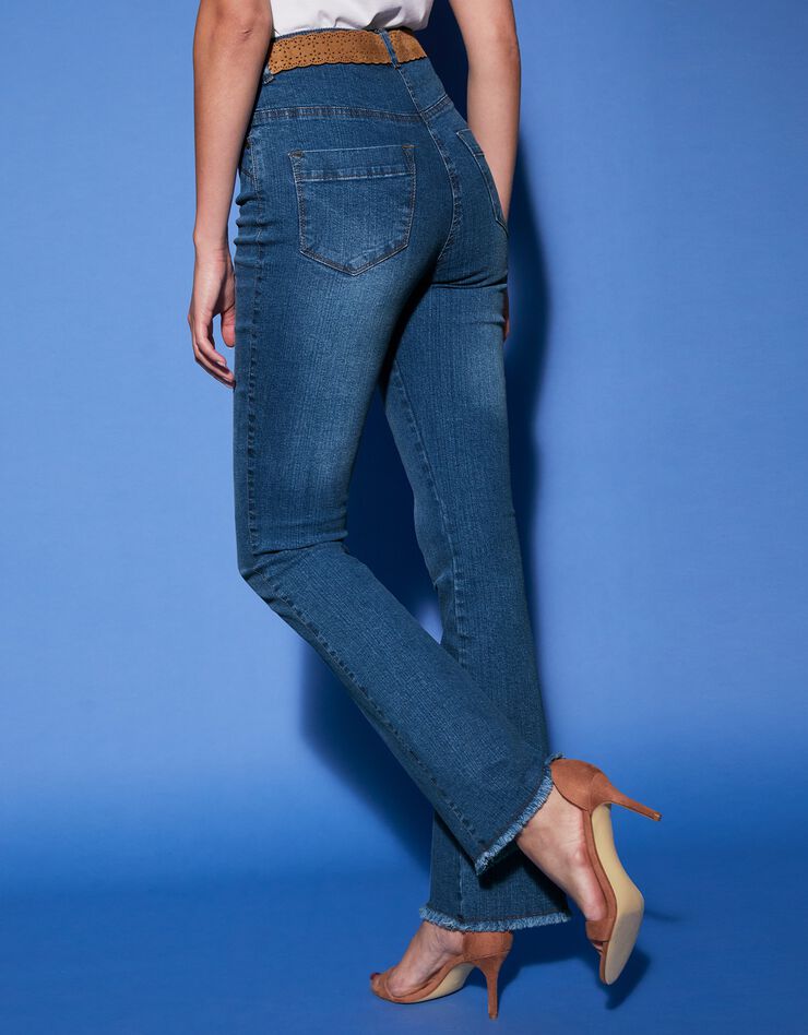 Jean bootcut frangé taille haute (stone) Jean bootcut frangé taille haute (stone)