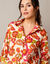 Chemisier boutonné imprimé fleurs, voile de coton (beige)