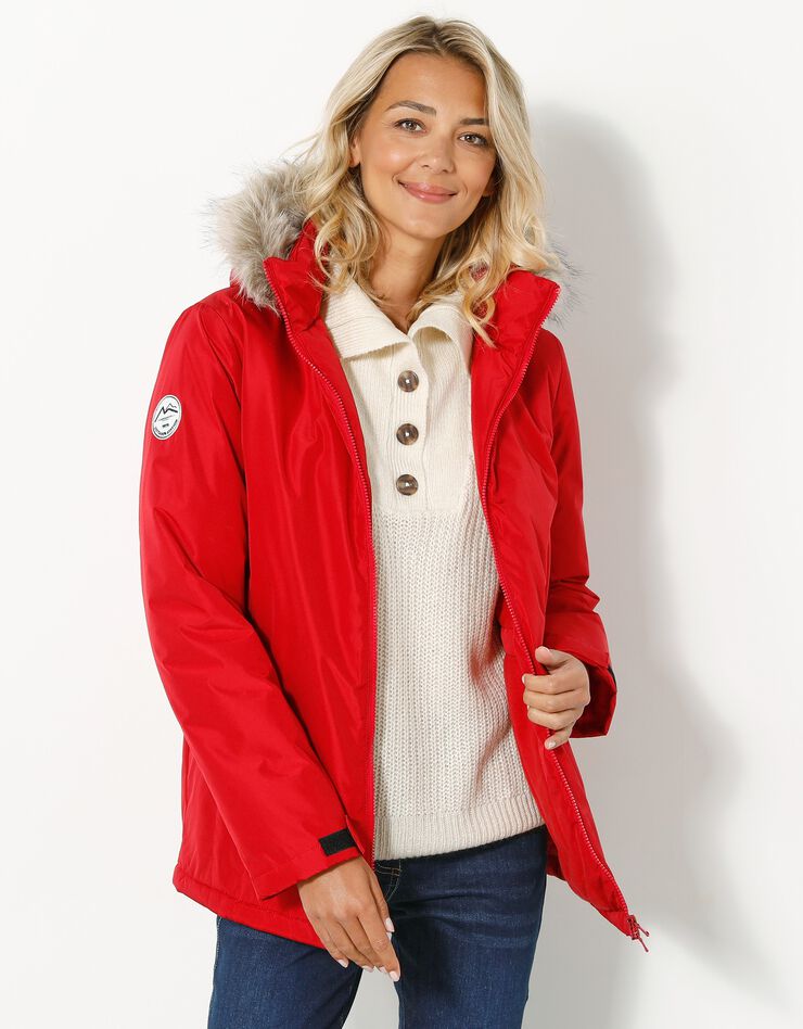 Parka imperméable zippée capuche (rouge) Parka imperméable zippée capuche (rouge)