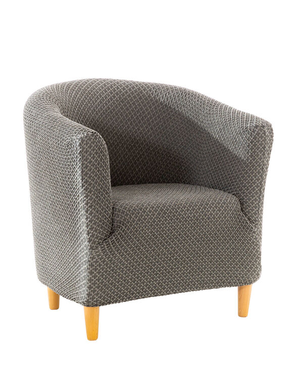 Housse texturée bi-extensible spéciale fauteuil cabriolet (gris chiné)