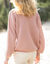 Pull  col V maille anglaise ajourée (rose poudré)