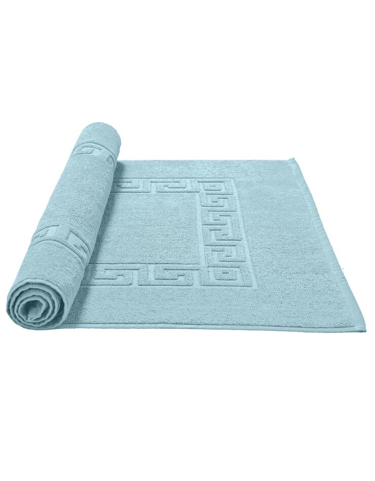 Tapis de bain éponge liteau motif frise grecque (vert d'eau) Tapis de bain éponge liteau motif frise grecque (vert d'eau)