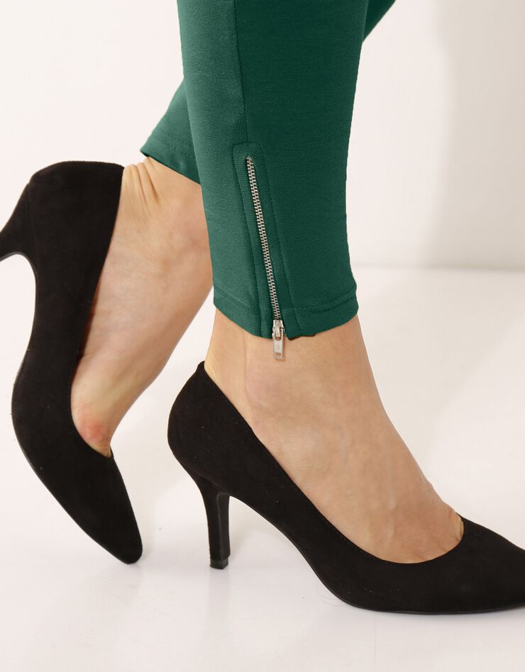 Legging bas de jambe zippé taille élastiquée (vert sapin) Legging bas de jambe zippé taille élastiquée (vert sapin)