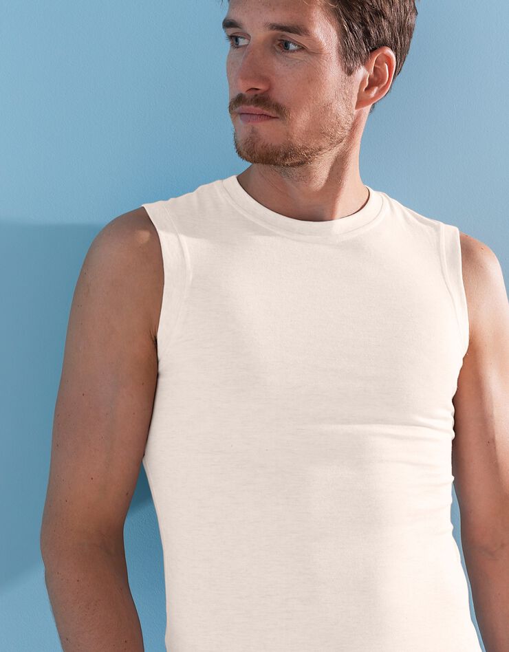 T-shirt col rond sans manches - lot de 3 (3 écru chiné / gris / bleuet) T-shirt col rond sans manches - lot de 3 (3 écru chiné / gris / bleuet)