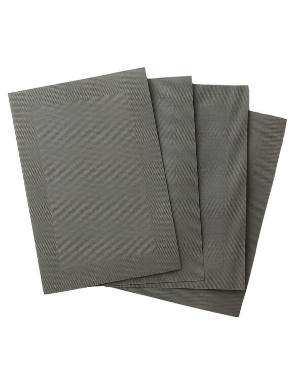 Lot de 4 sets de table - vinyle tressé (gris perle)