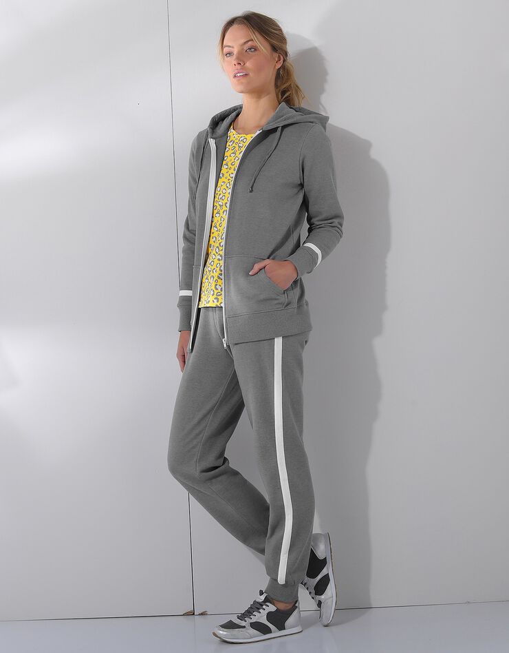 Pantalon blousant bicolore (gris chiné / blanc) Pantalon blousant bicolore (gris chiné / blanc)