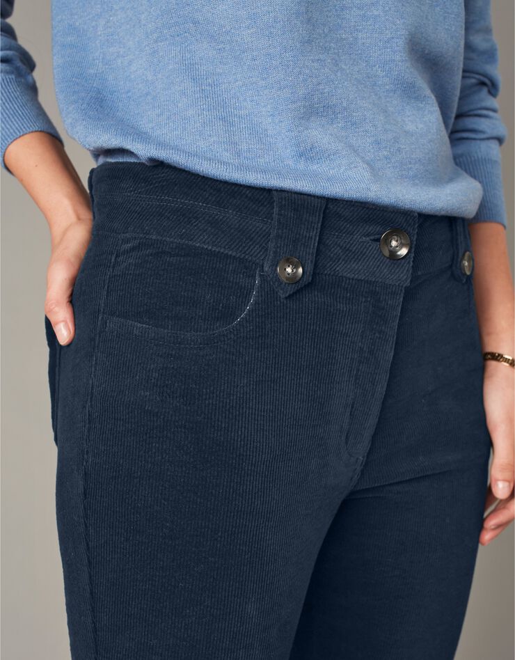 Pantalon droit, velours côtelé (marine) Pantalon droit, velours côtelé (marine)
