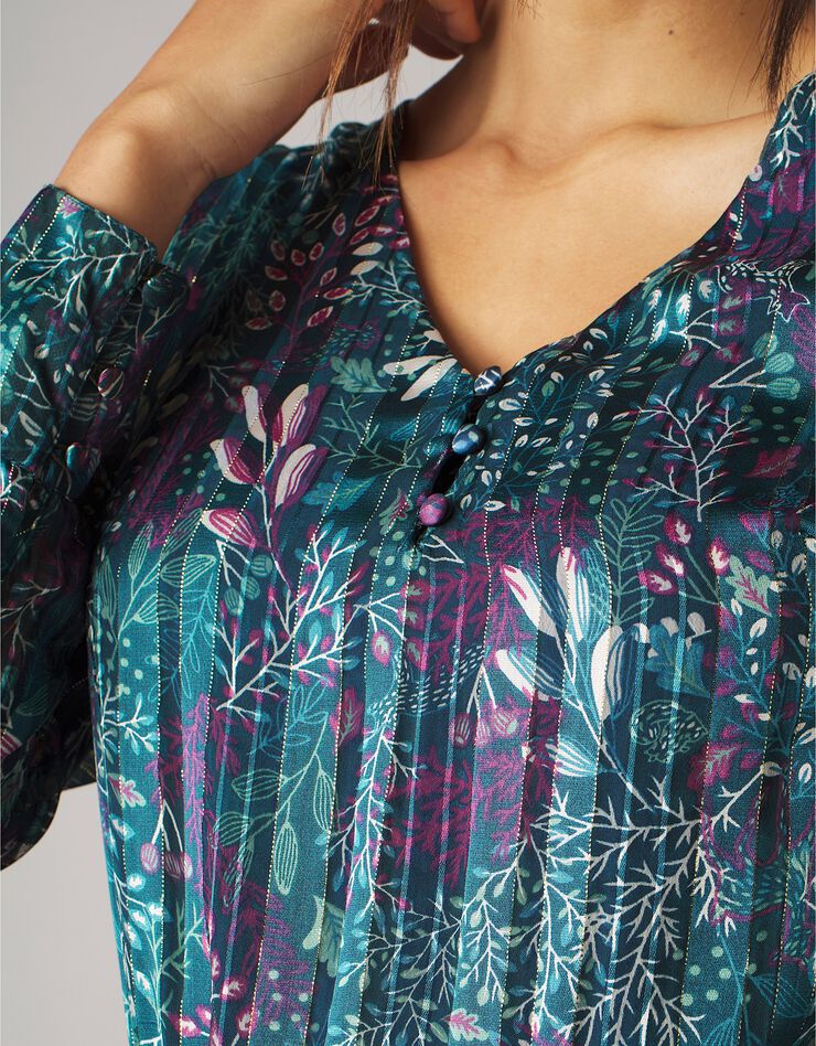 Robe volantée imprimée (bleu paon) Robe volantée imprimée (bleu paon)
