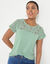 T-shirt manches courtes dentelle (vert amande)