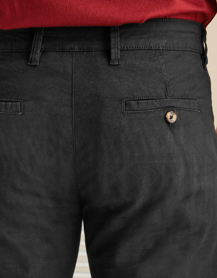 Pantalon chino uni sergé stretch grand confort (noir)