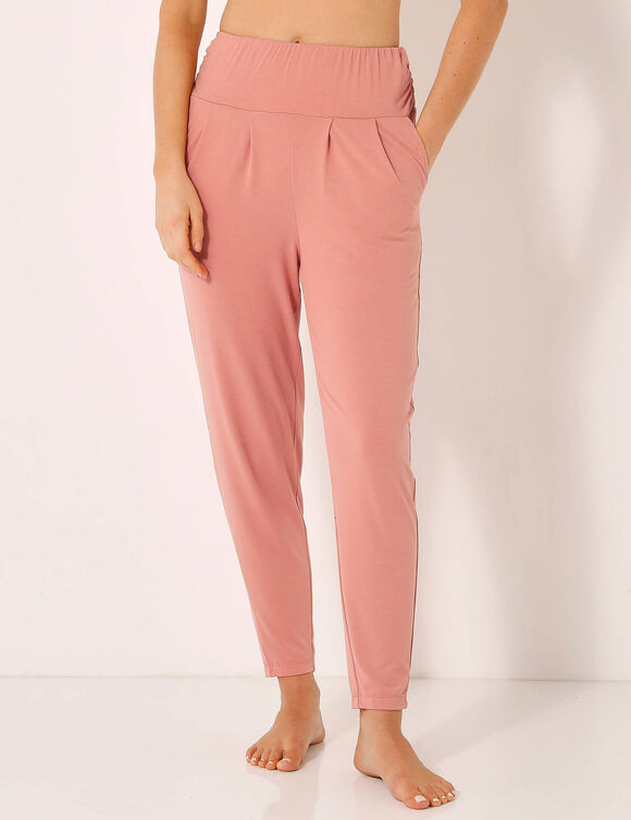 Pantalon de yoga en maille, coupe ultra confort (pêche)