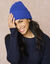 Bonnet en maille unie (bleu)