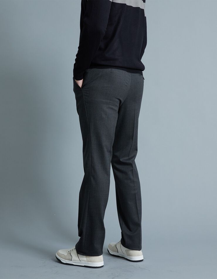 Pantalon taille réglable sans pince - polyester/laine (gris anthracite)