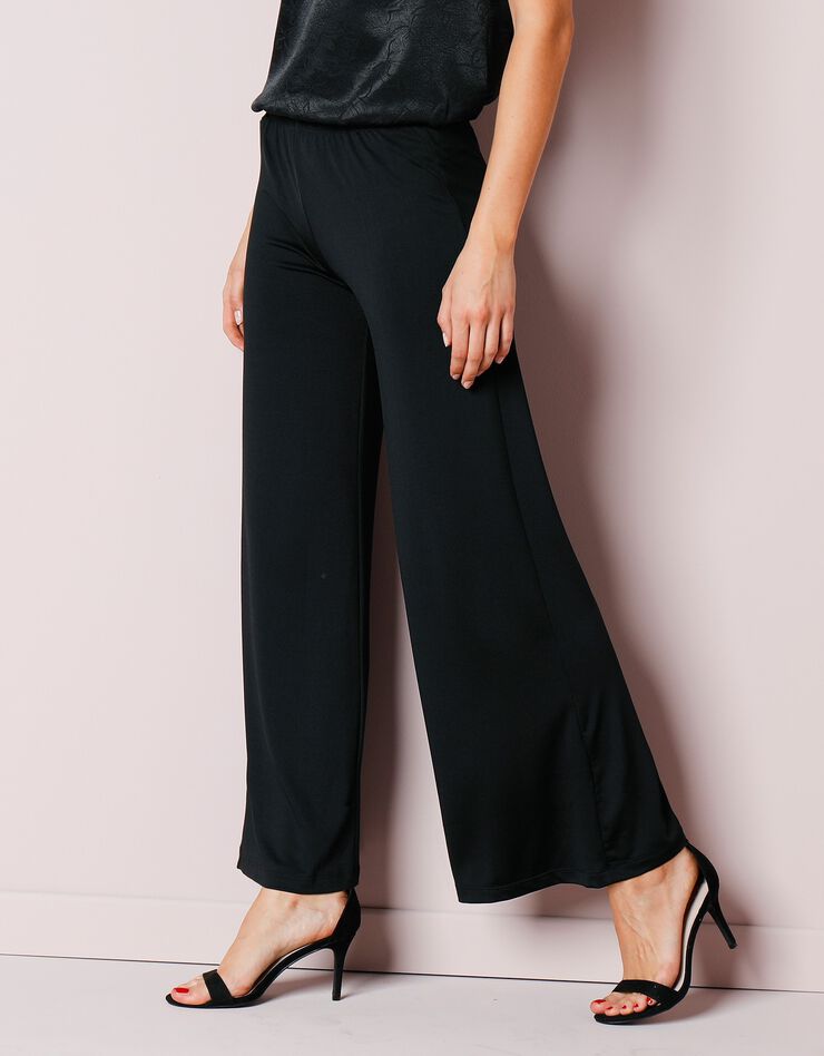 Pantalon large maille extensible (noir) Pantalon large maille extensible (noir)