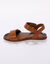Sandales à bandes scratchées en cuir certifié LWG (marron)