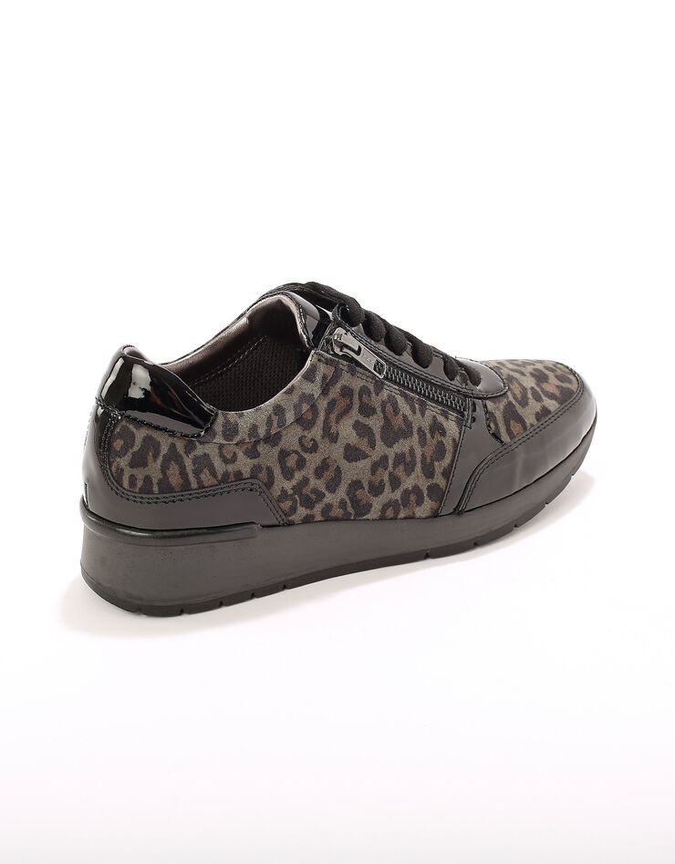 Tennis compensées en cuir verni certifié LWG - imprimé tacheté (gris) Tennis compensées en cuir verni certifié LWG - imprimé tacheté (gris)