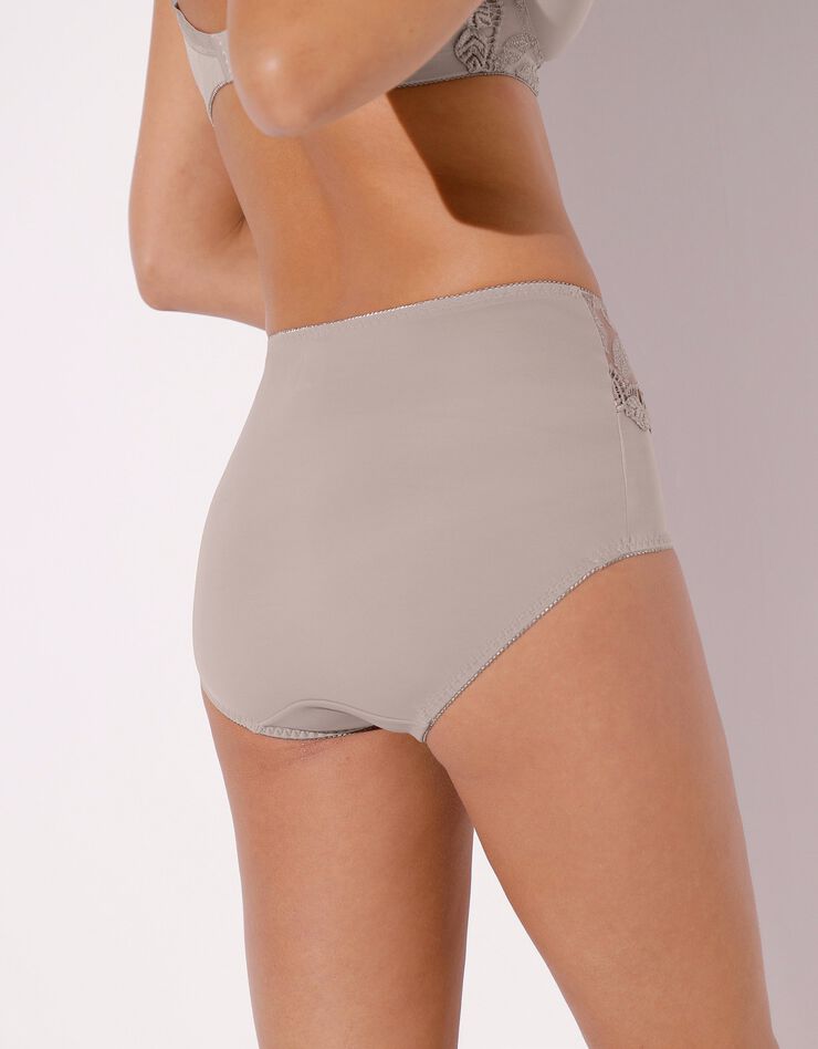 Gainette microfibre et guipure Rima - lot de 2 (taupe)