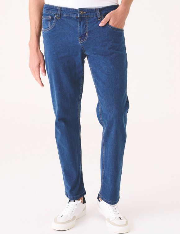 Jean droit ceinture arrondie sous le ventre - L30 (stone)