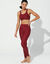 Soutien-gorge sport maille stretch et tulle résille forme brassière - sans armatures (aubergine)