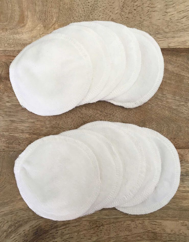 Disques démaquillants yeux lavables - lot de 10 (blanc)