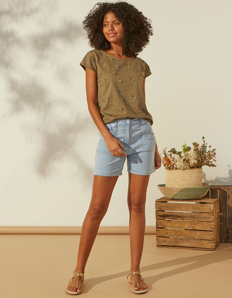 Tee-shirt imprimé - achat responsable (kaki) Tee-shirt imprimé - achat responsable (kaki)