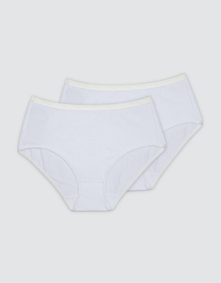 Culotte coton biologique forme maxi - lot de 2 (blanc) Culotte coton biologique forme maxi - lot de 2 (blanc)