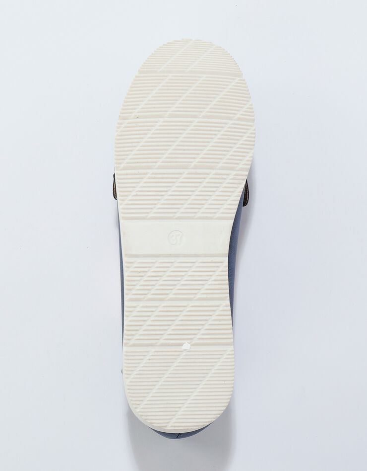 Mocassins bande fantaisie semelle blanche (marine)