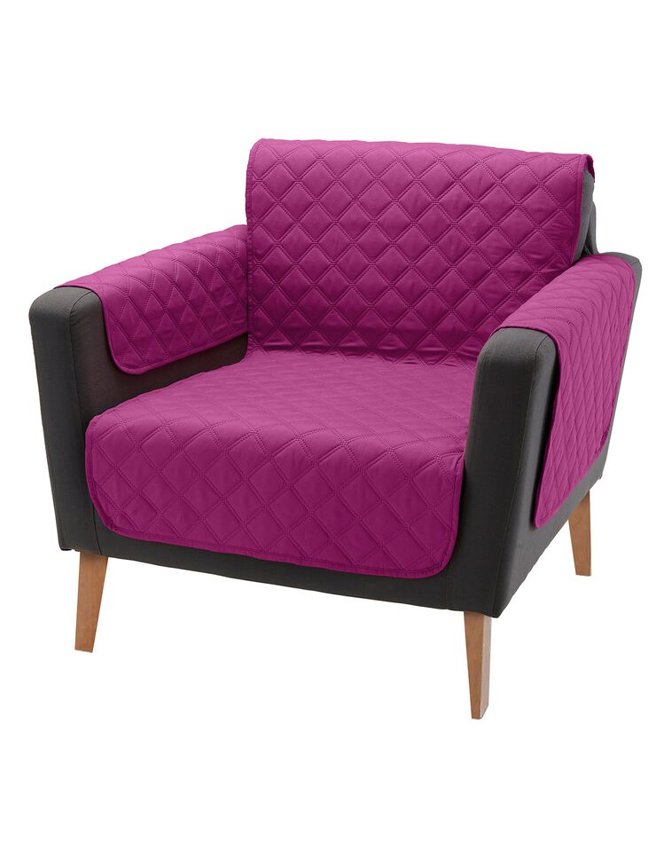 Protège-salon antiglisse microfibre matelassé (prune)