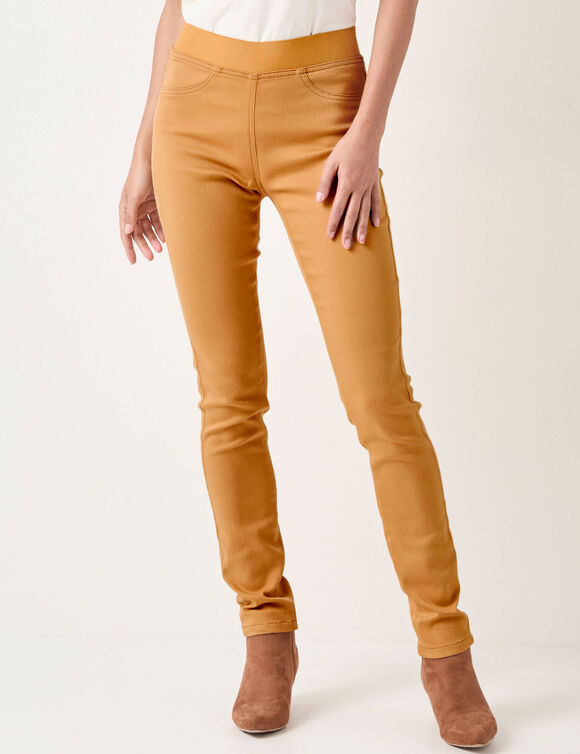 Jegging grande stature - taille élastiquée ultra confort (curry)