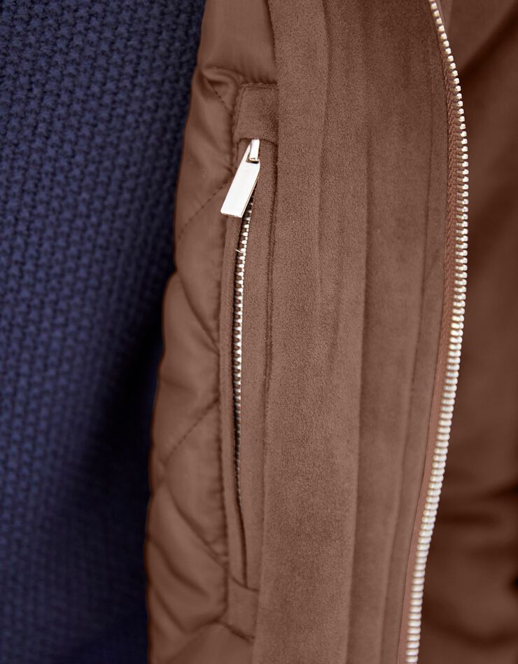 Blouson zippé toucher velours (marron) Blouson zippé toucher velours (marron)