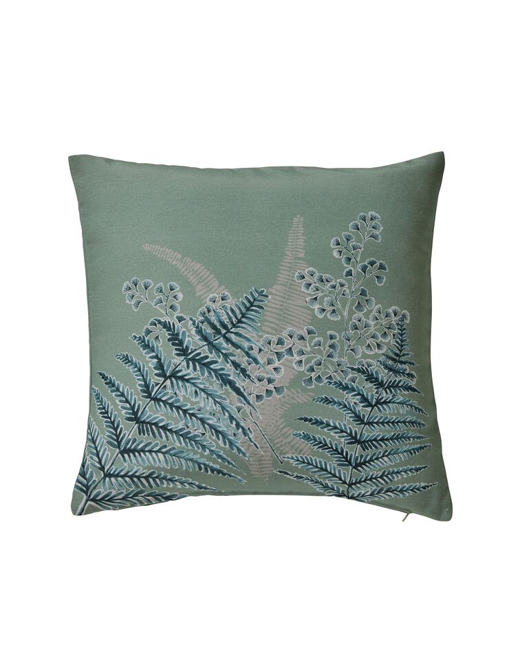 Lot de 2 housses de coussin imprimé végétal (vert)
