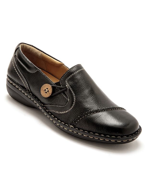 Sans-gêne élastiqués cuir noir - grande largeur (noir)