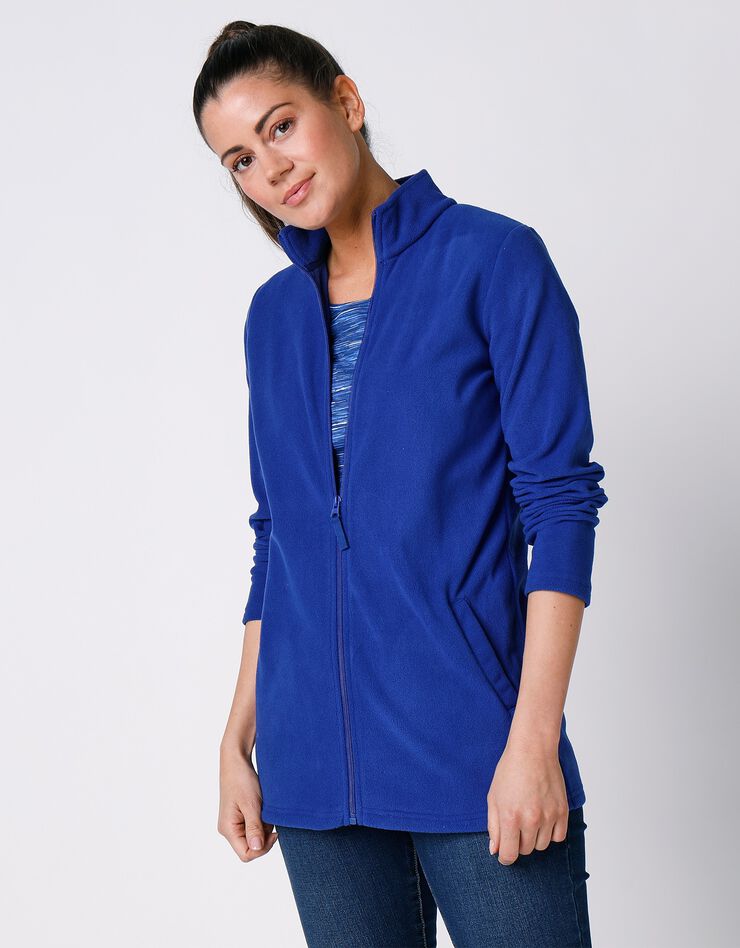 Veste polaire zippée manches longues (bleu dur) Veste polaire zippée manches longues (bleu dur)