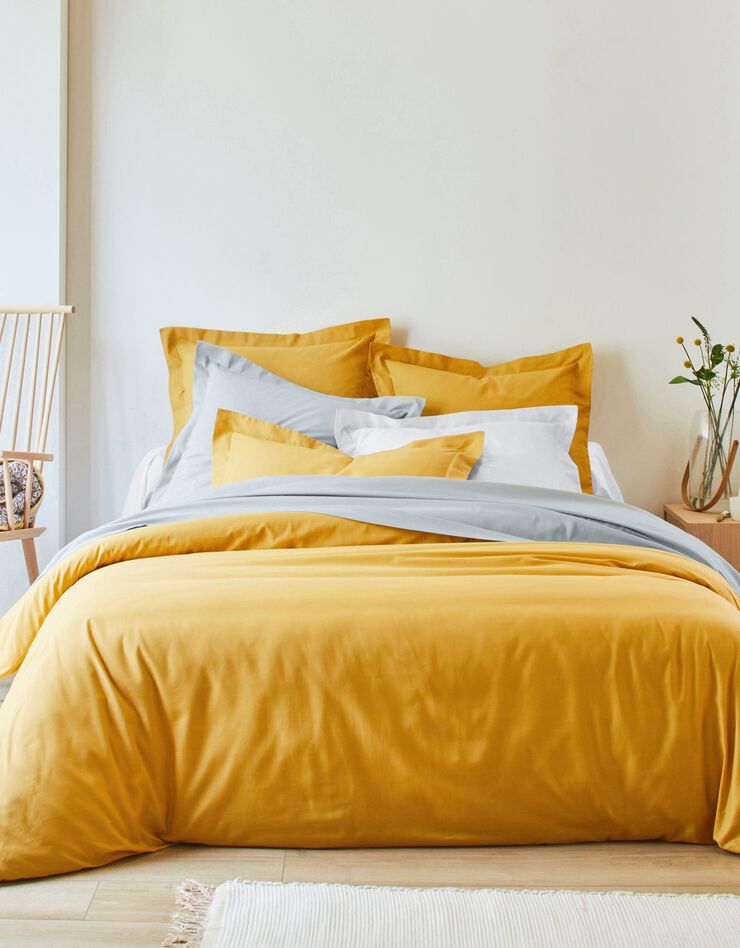 Linge de lit uni polycoton (curry)