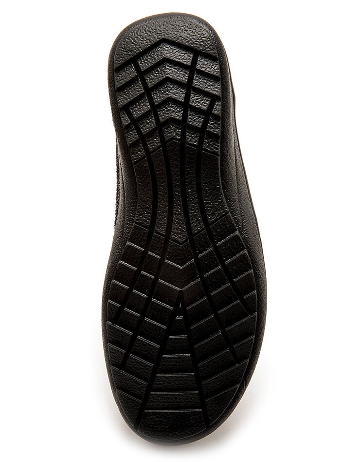 Derbies confort extra-larges lacés et zippés en cuir - noir (noir)