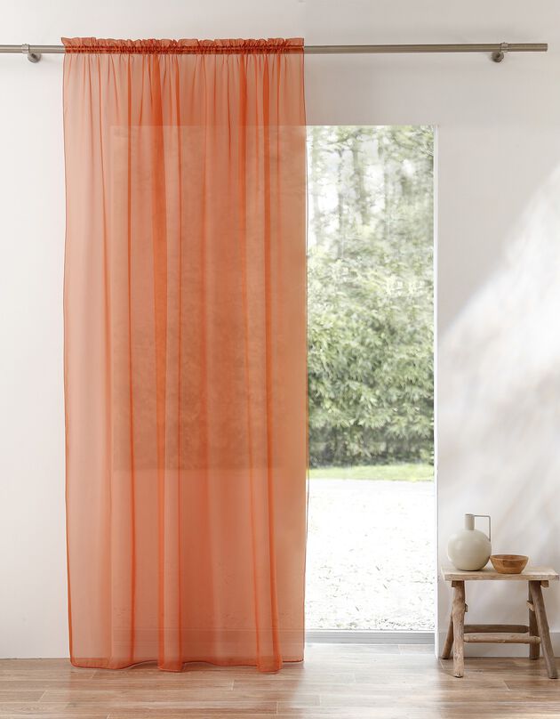 Panneau voile uni finition galon fronceur (terracotta)
