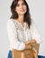Blouse macramé manches 3/4 (écru)
