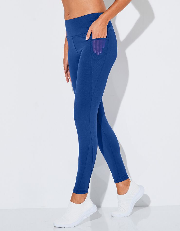 Legging taille haute avec empiècements résille (bleu)
