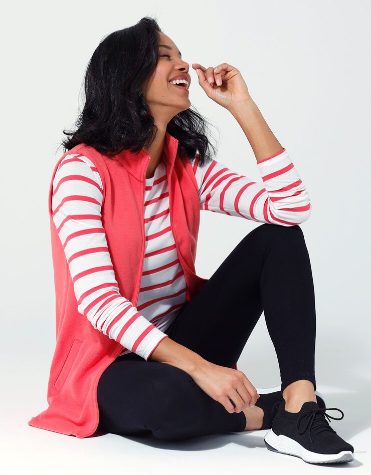 Veste polaire zippée sans manches (corail foncé) Veste polaire zippée sans manches (corail foncé)