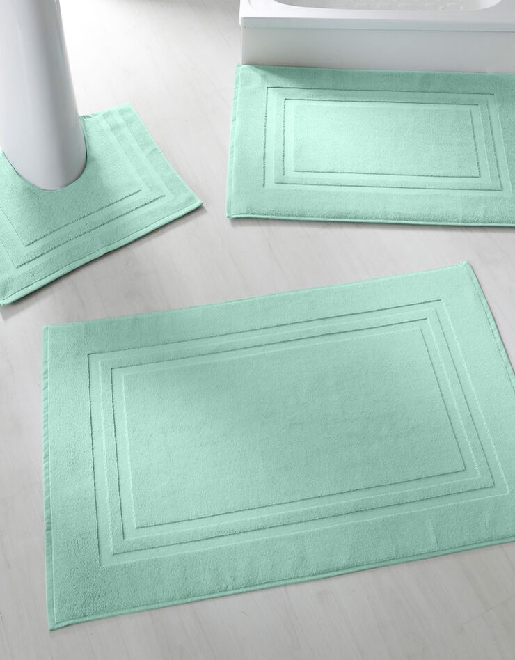 Tapis de bain éponge double liteau (amande) Tapis de bain éponge double liteau (amande)