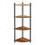 Etag&egrave;re d'angle 4 niveaux en bois (marron/noir)
