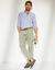 Pantalon chino ceinture arrondie sous le ventre (kaki clair)